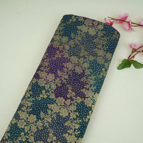 Purple Bandhani floral Georgette Jaal Fabric MTI-31546