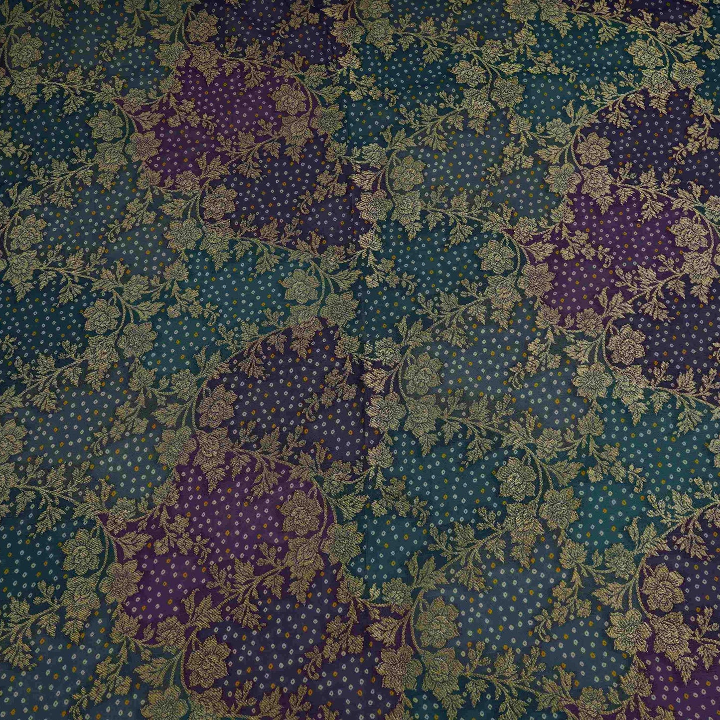 Purple Bandhani floral Georgette Jaal Fabric MTI-31546