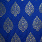 Blue Golden Zari Kattan Silk Fabric 21870