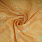 Rust Orange Zari Stripes floral thread embroidery Malai Chanderi Fabric VFS-31543