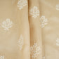 Beige Floral Embroidery Dyeable Dola Silk Fabric VI-30068