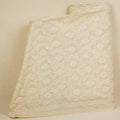 Beige Floral Embroidery Dyeable Dola Silk Fabric VI-30070