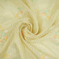 Cream Zari Stripes floral thread embroidery Malai Chanderi Fabric VFS-31541