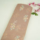 Dusty Rose Zari Stripes floral thread embroidery Malai Chanderi Fabric VFS-31540
