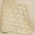 Beige Floral Embroidery Dyeable Dola Silk Fabric VI-30069