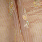 Dusty Rose Zari Stripes floral thread embroidery Malai Chanderi Fabric VFS-31540