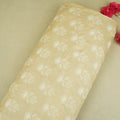 Beige Floral Embroidery Dyeable Dola Silk Fabric VI-30067