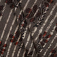 Dark Grey & Black Floral Print Cotton Fabric MFR-29871