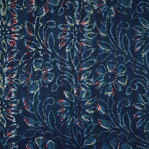 Indigo & White Floral Print Cotton Fabric MFR-29868 - TradeUNO