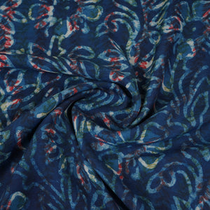 Indigo & White Floral Print Cotton Fabric MFR-29868 - TradeUNO