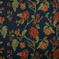 Navy Blue Floral Print Pintuck Cotton Fabric MFR-29828