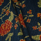 Navy Blue Floral Print Pintuck Cotton Fabric MFR-29828