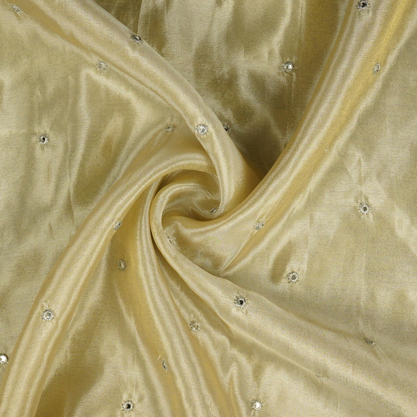 Golden Buti Mirror embroidery Tissue Fabric VFS-31693