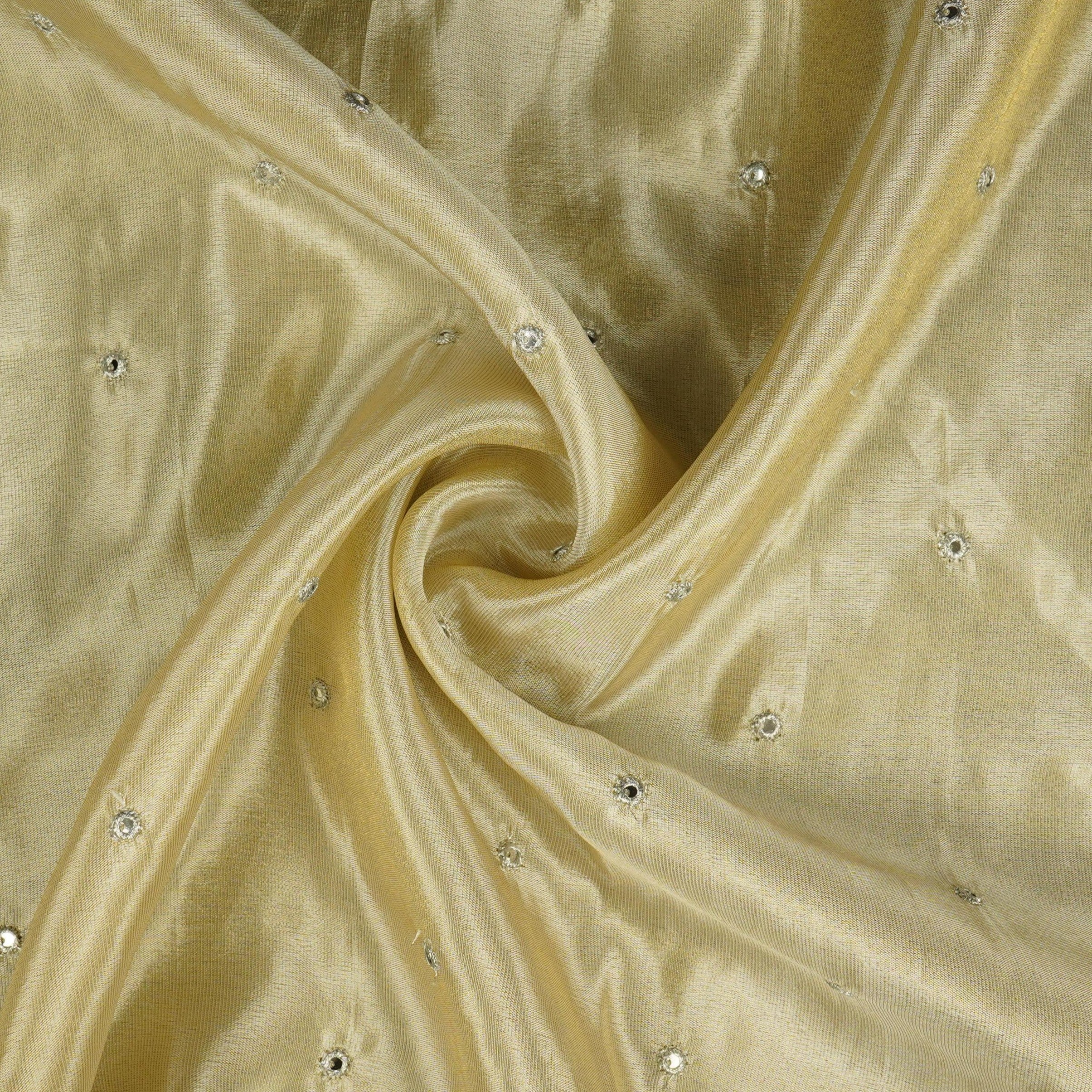 Golden Buti Mirror embroidery Tissue Fabric VFS-31693 - TradeUNO