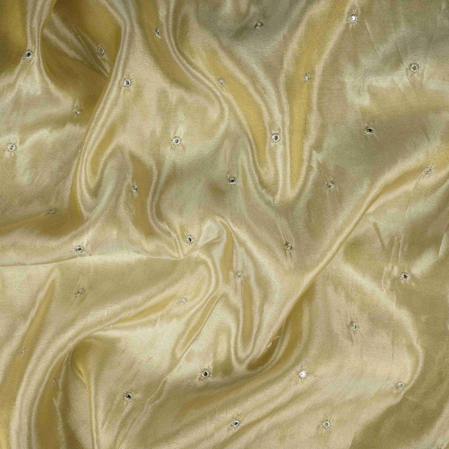 Golden Buti Mirror embroidery Tissue Fabric VFS-31693