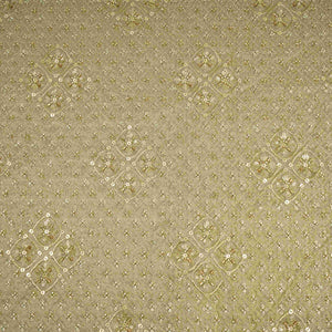 Golden Heavy thread Zari Sequins embroidery Kanjivaram Silk Fabric TF-31442 - TradeUNO