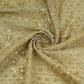 Golden Heavy thread Zari Sequins embroidery Kanjivaram Silk Fabric TF-31442
