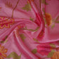 Magenta Pink Floral Print Organza Fabric VF-30077