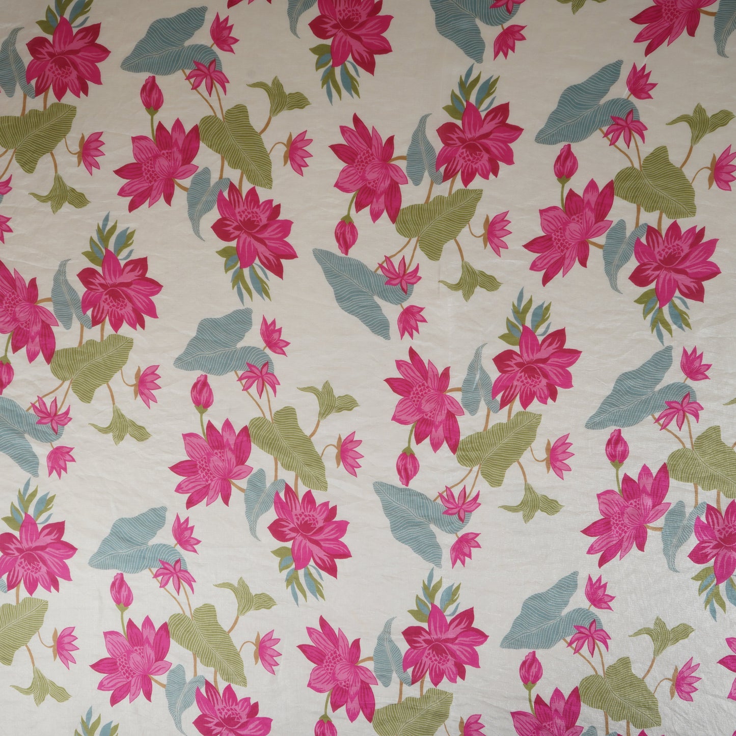 Cream Floral Print Organza Fabric VF-30078