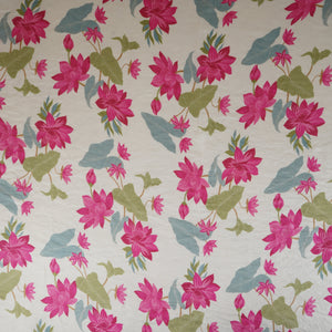Cream Floral Print Organza Fabric VF-30078 - TradeUNO