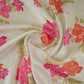 Light Green Stripes Floral Print Organza Fabric VF-30080
