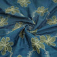 Blue floral embroidery Shimmer Viscose Fabric SFG-31500