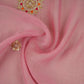 Baby Pink Floral Cutdana Embroidery Mul Chanderi Fabric SN-30095