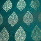 Dark Green Golden Zari Kattan Silk Fabric 21869