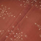 Dusty Rose Geometrical embroidery Raw Silk Fabric VFS-31530
