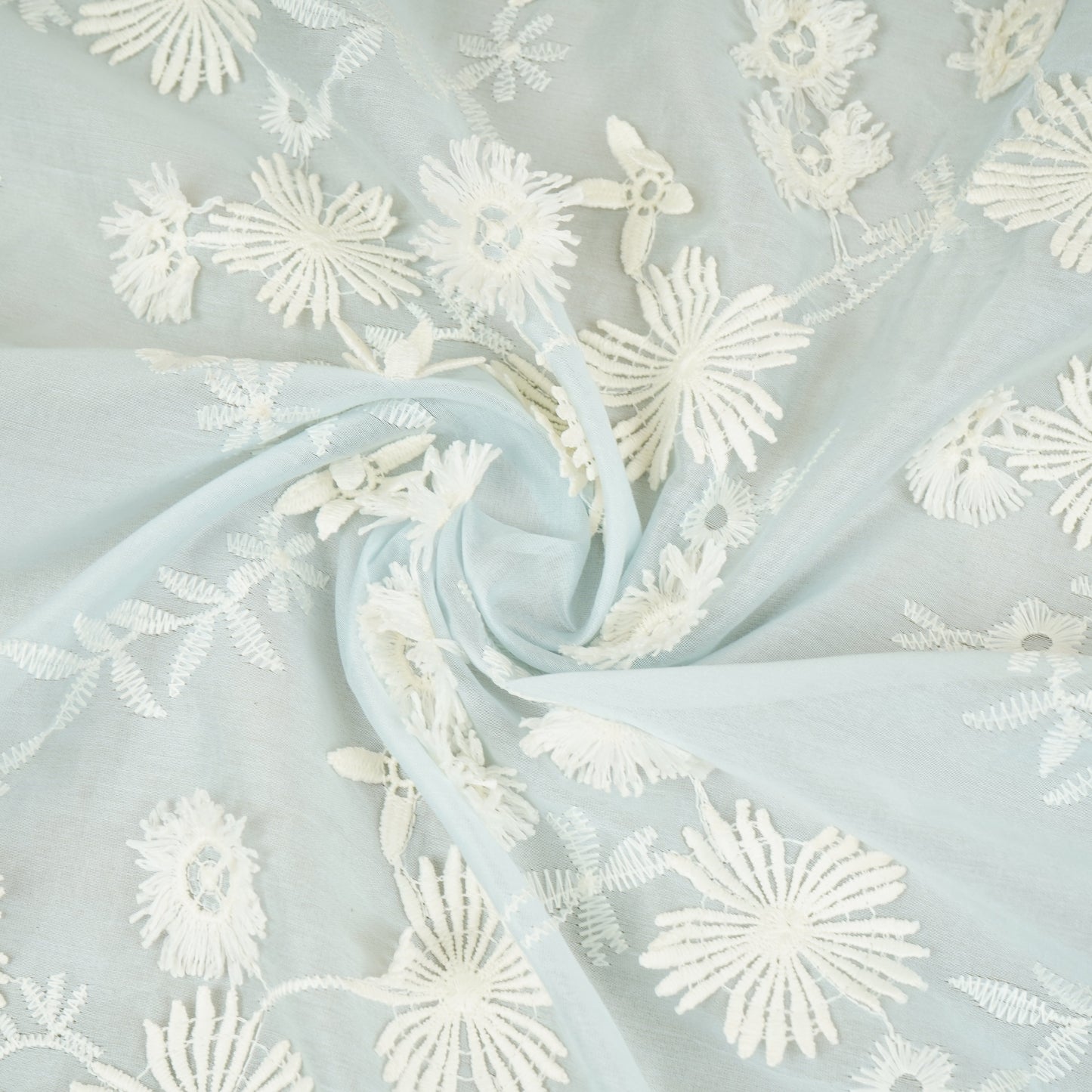 Lilac Floral 3D Embroidery Tencel Silk Fabric AF-30086