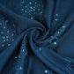 Royal Blue Geometrical embroidery Raw Silk Fabric VFS-31531