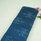 Royal Blue Geometrical embroidery Raw Silk Fabric VFS-31531