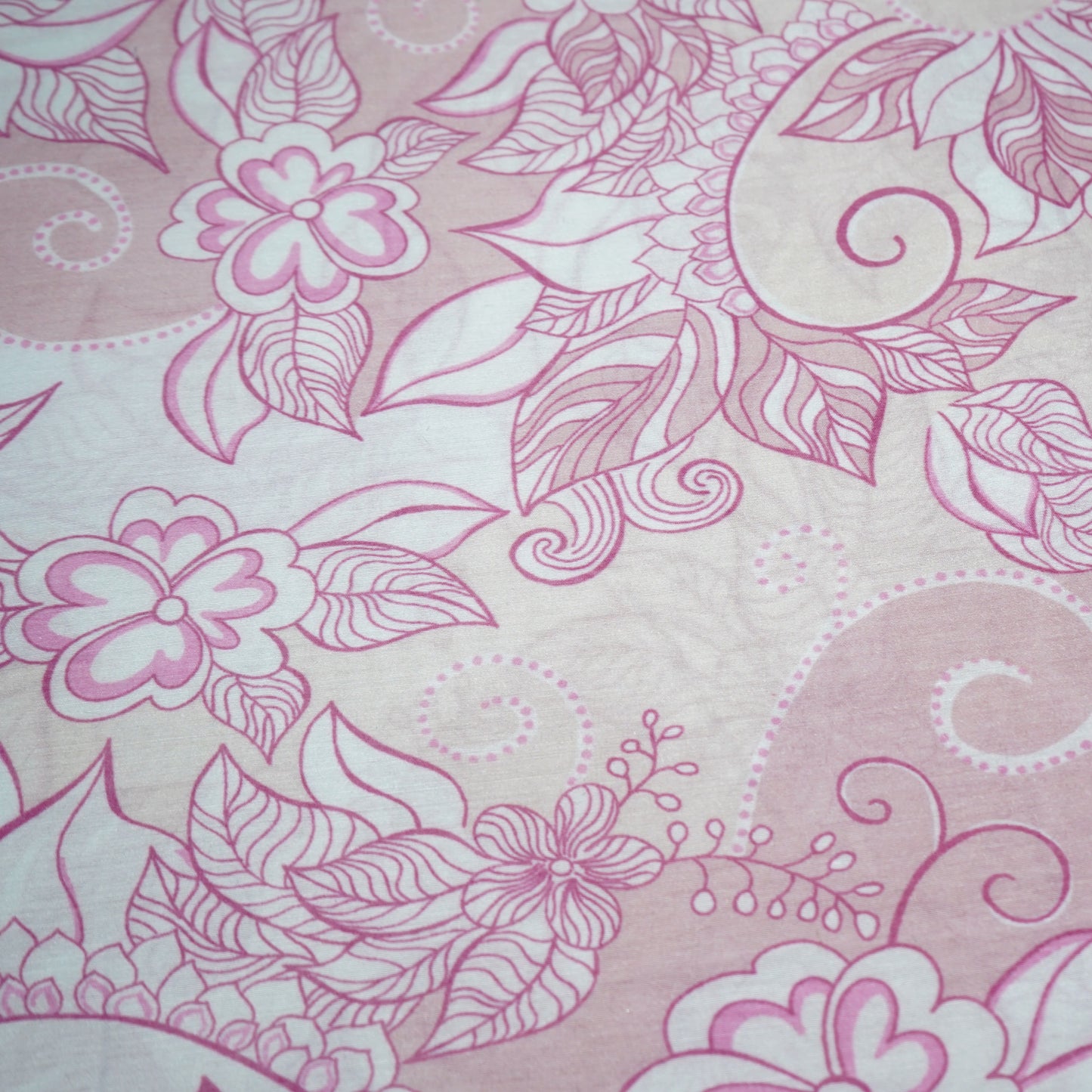 Pink Floral Print Mulmul Fabric 21910