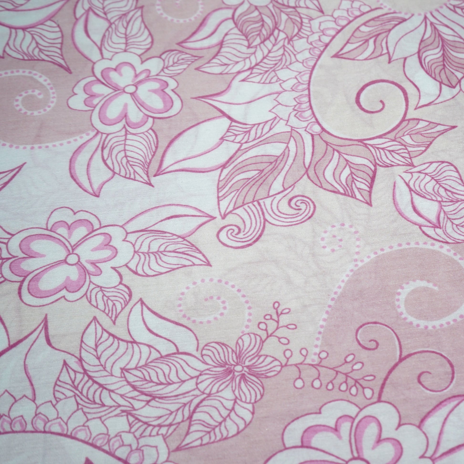 Pink Floral Print Mulmul Fabric 21910
