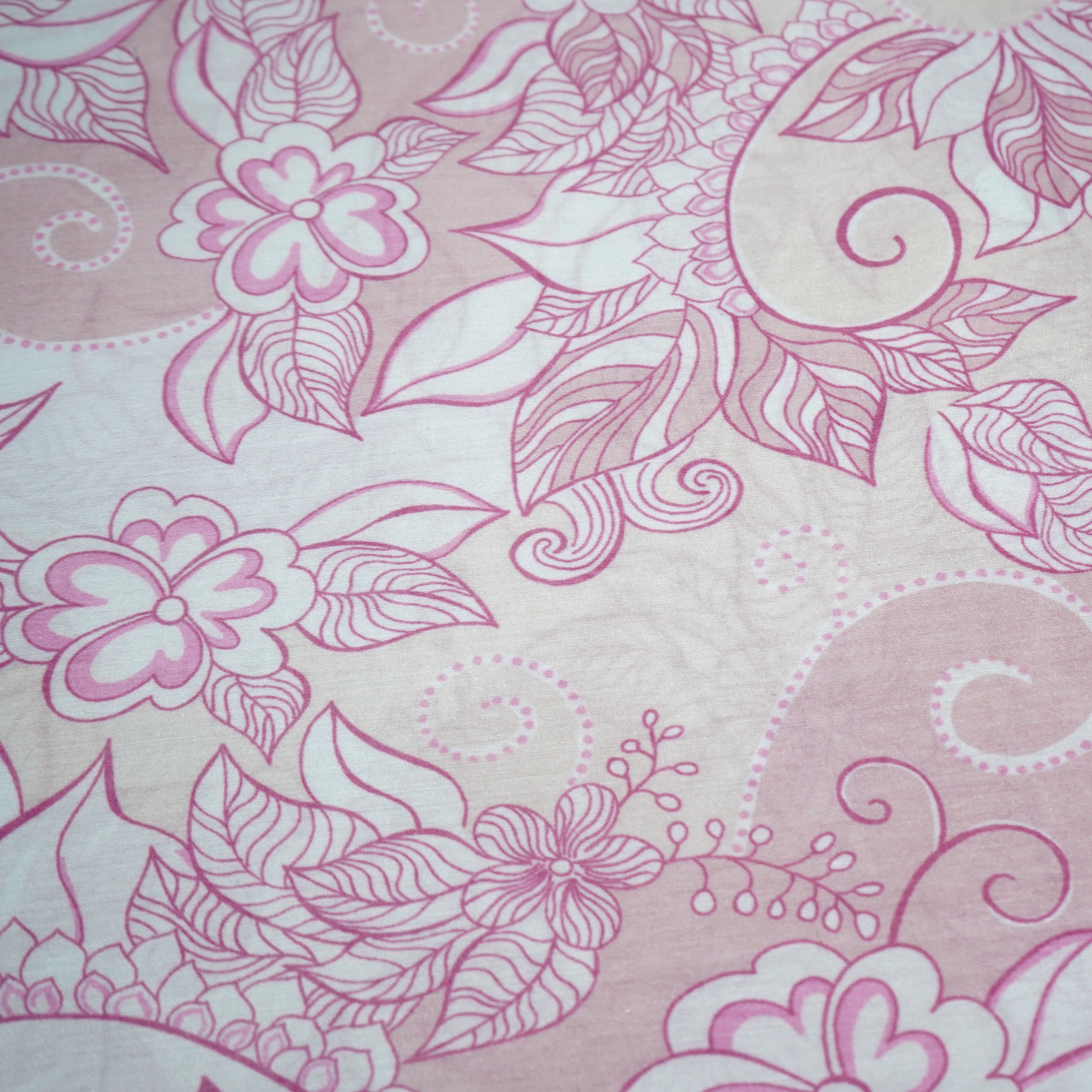 Pink Floral Print Mulmul Fabric 21910