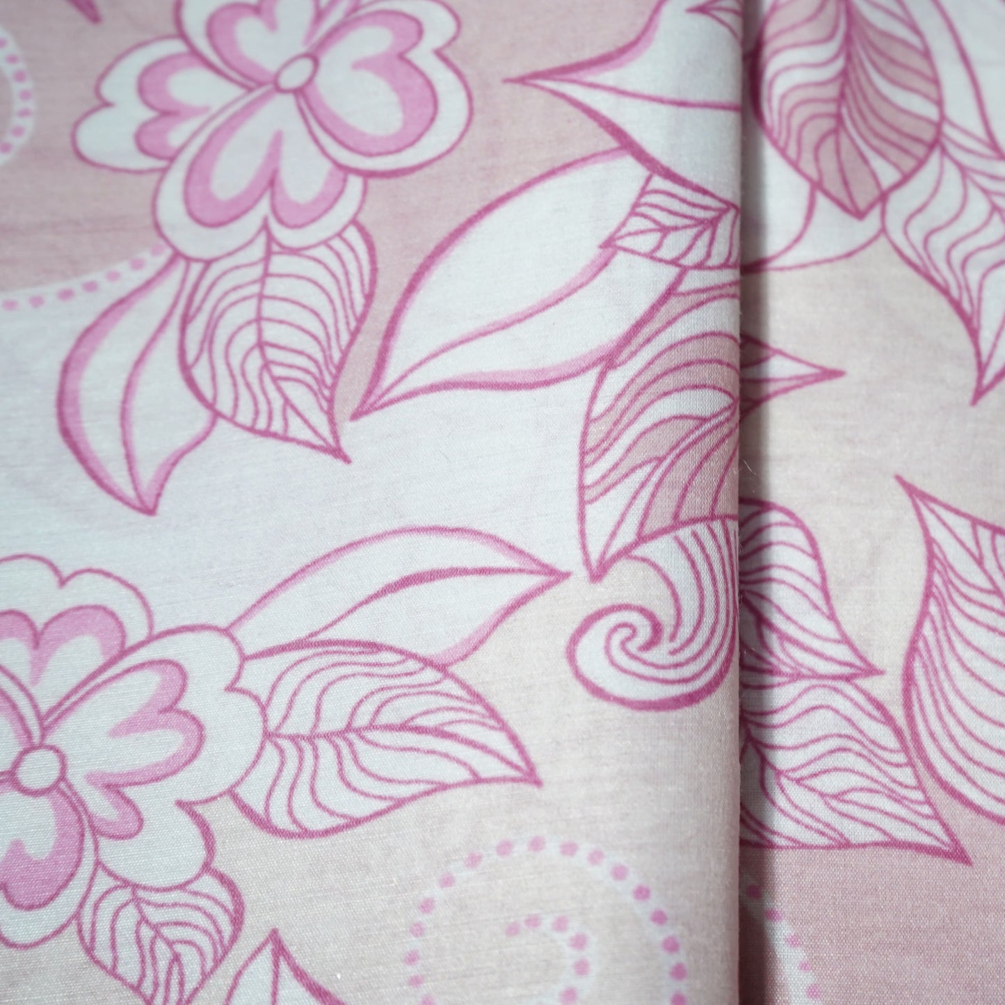 Pink Floral Print Mulmul Fabric 21910