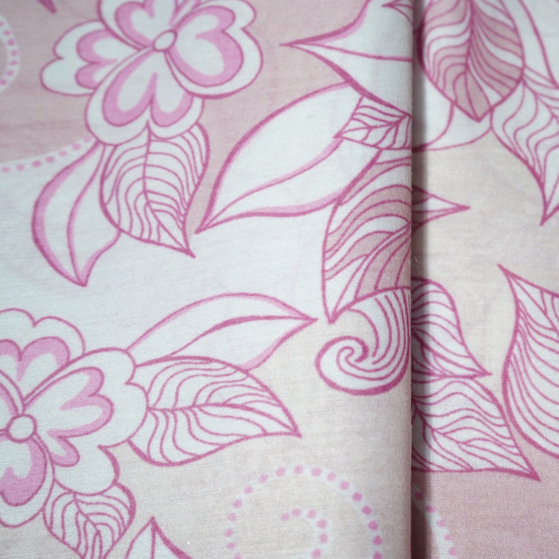 Pink Floral Print Mulmul Fabric 21910