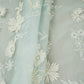 Light Blue Floral 3D Embroidery Tencel Silk Fabric AF-30087