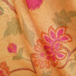 Orange Floral Print Organza Fabric VF-30076