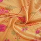 Orange Floral Print Organza Fabric VF-30076