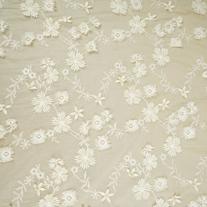 Green Floral 3D Embroidery Tencel Silk Fabric AF-30088 - TradeUNO