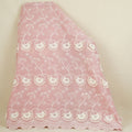 Pink Floral 3D Schiffli Embroidery Cotton Schiffli Fabric AF-30094