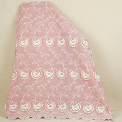 Pink Floral 3D Schiffli Embroidery Cotton Schiffli Fabric AF-30094