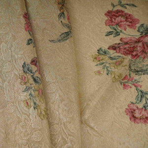 Ivory floral Jacquard Tissue Fabric MTF-31793 - TradeUNO