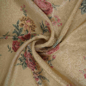 Ivory floral Jacquard Tissue Fabric MTF-31793 - TradeUNO