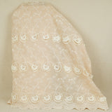 Beige Floral 3D Schiffli Embroidery Cotton Schiffli Fabric AF-30089 - TradeUNO