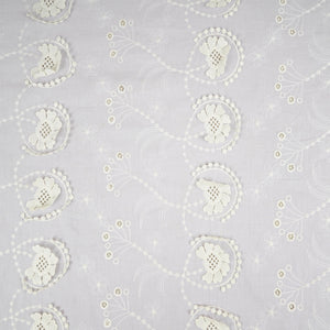 Lilac Floral 3D Schiffli Embroidery Cotton Schiffli Fabric AF-30090 - TradeUNO