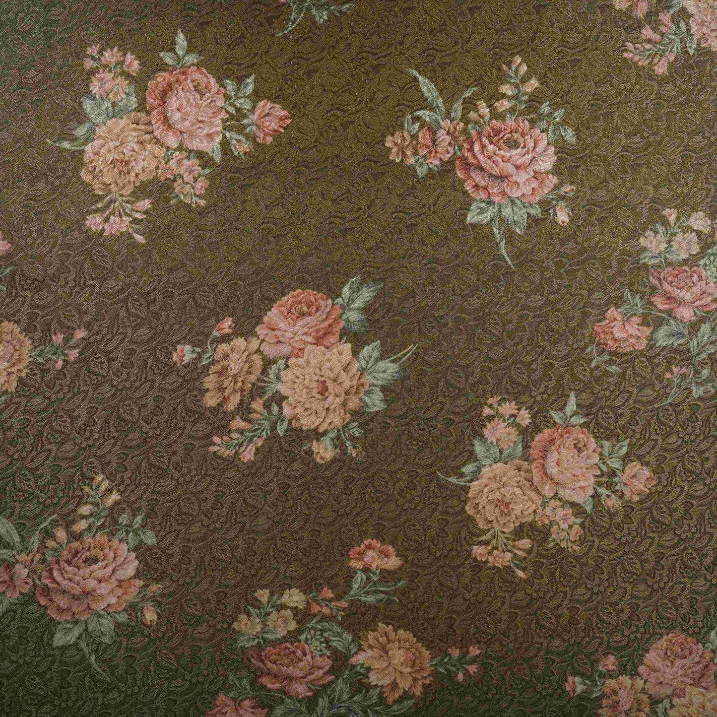 Mehendi Green floral Jacquard Tissue Fabric MTF-31792