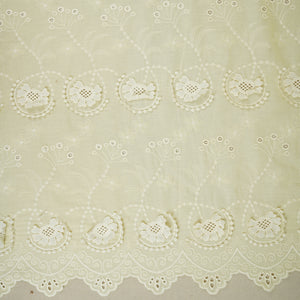 Pale Yellow Floral 3D Schiffli Embroidery Cotton Schiffli Fabric AF-30092 - TradeUNO