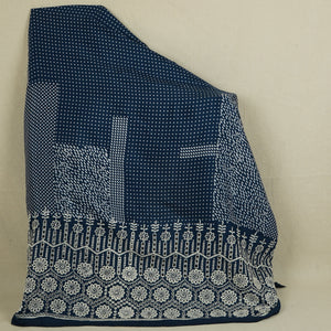 Blue With White Dot Print Muslin Schiffli Fabric MFR-29830 - TradeUNO